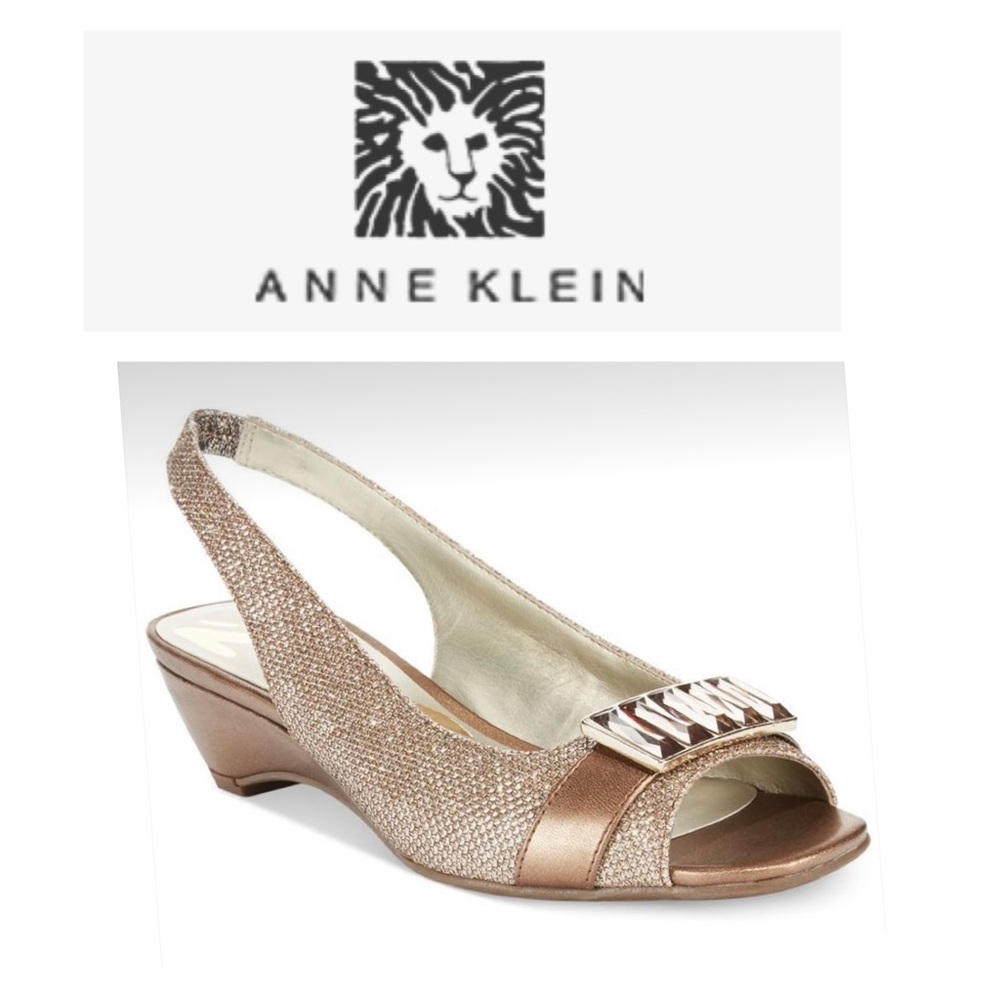 Anne Klein Beagan style Gold Sling-Back Shoes